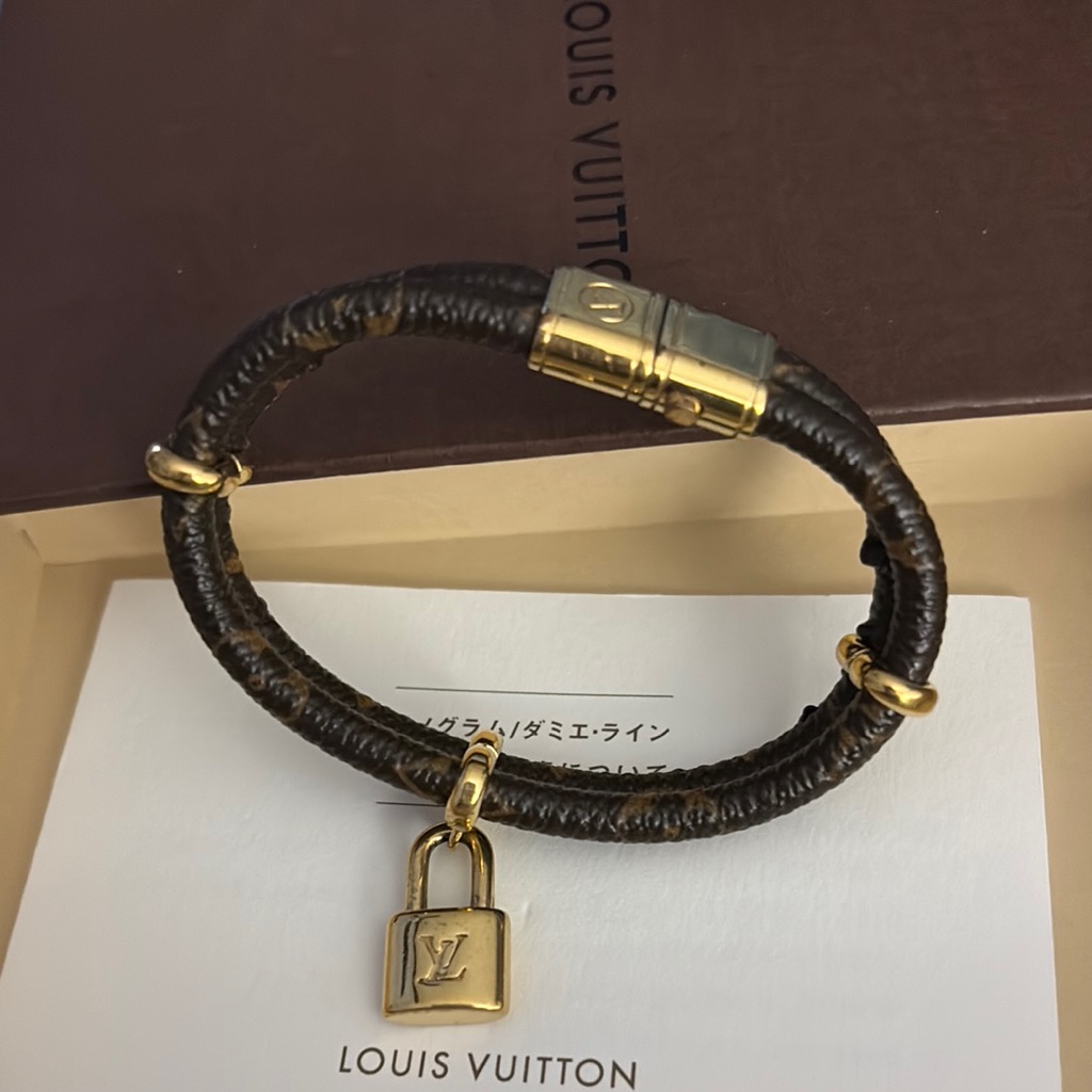 Louis Vuitton Brown And Gold Bracelet. Size Small.